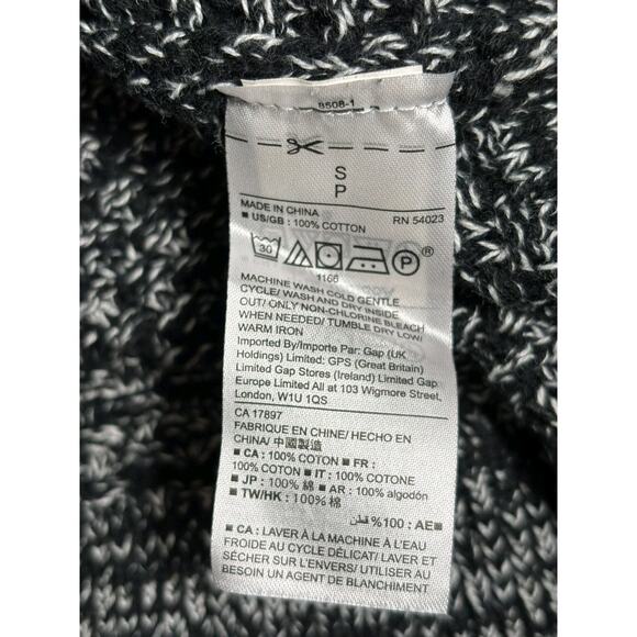 GAP Marled Cable Knit Sweater Womens Size S Black Combo Textured Long Sleeves - Picture 5 of 7